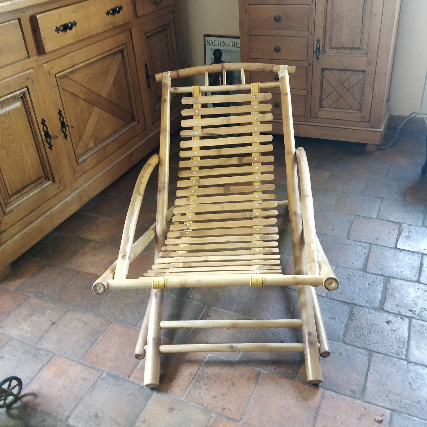 Chaise longue en bambou