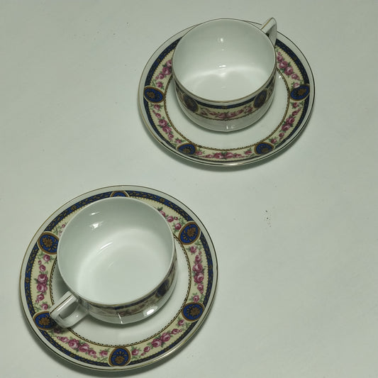 Duo de tasses plus sous tasses à café ou thé