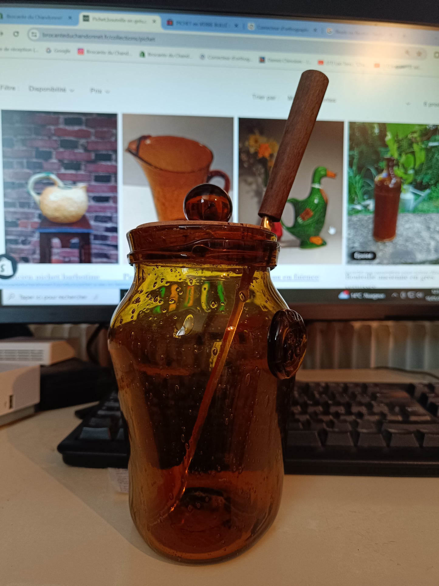 Bocal en verre bullé BIOT.
