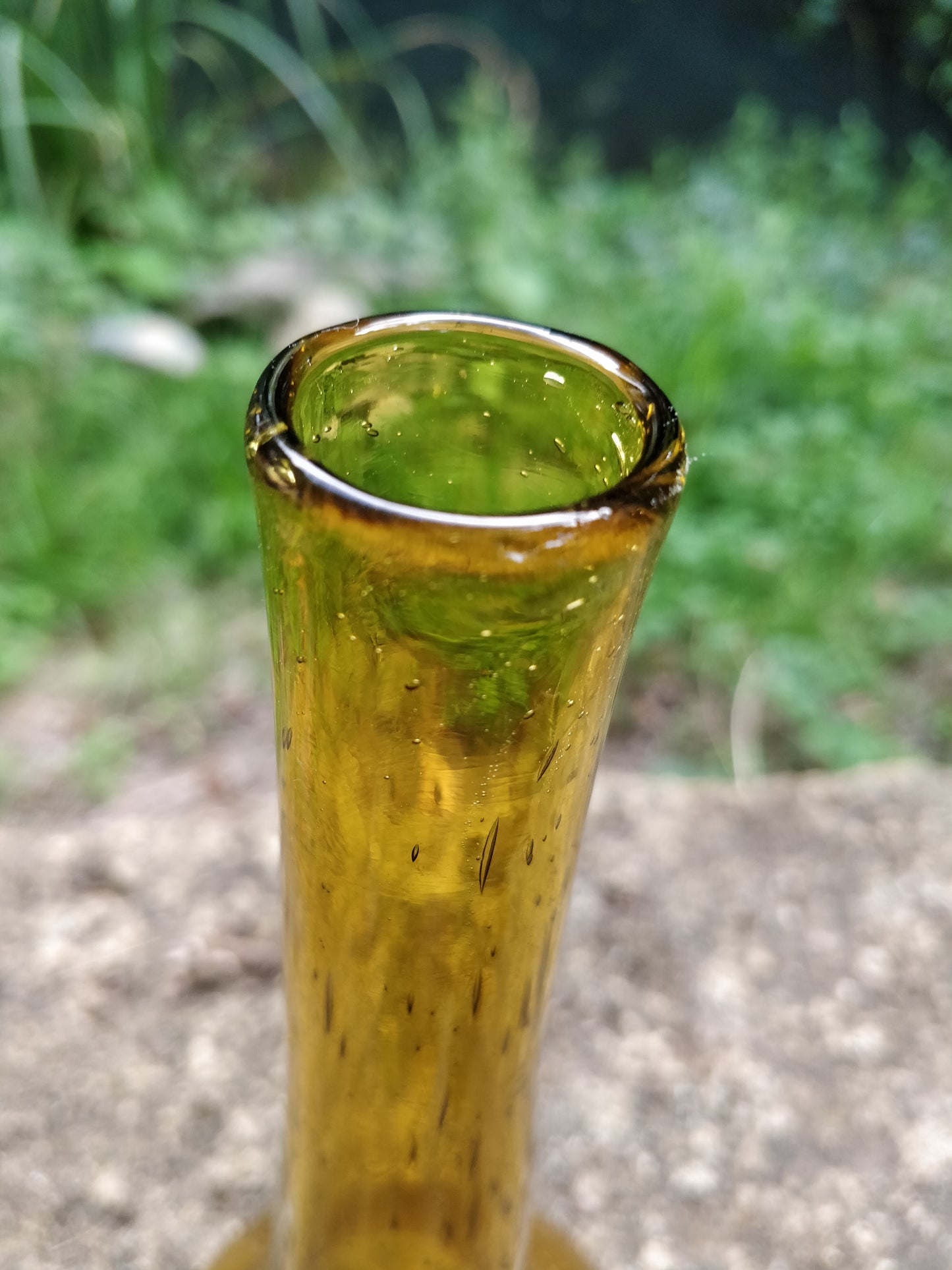 Soliflore verre bullé