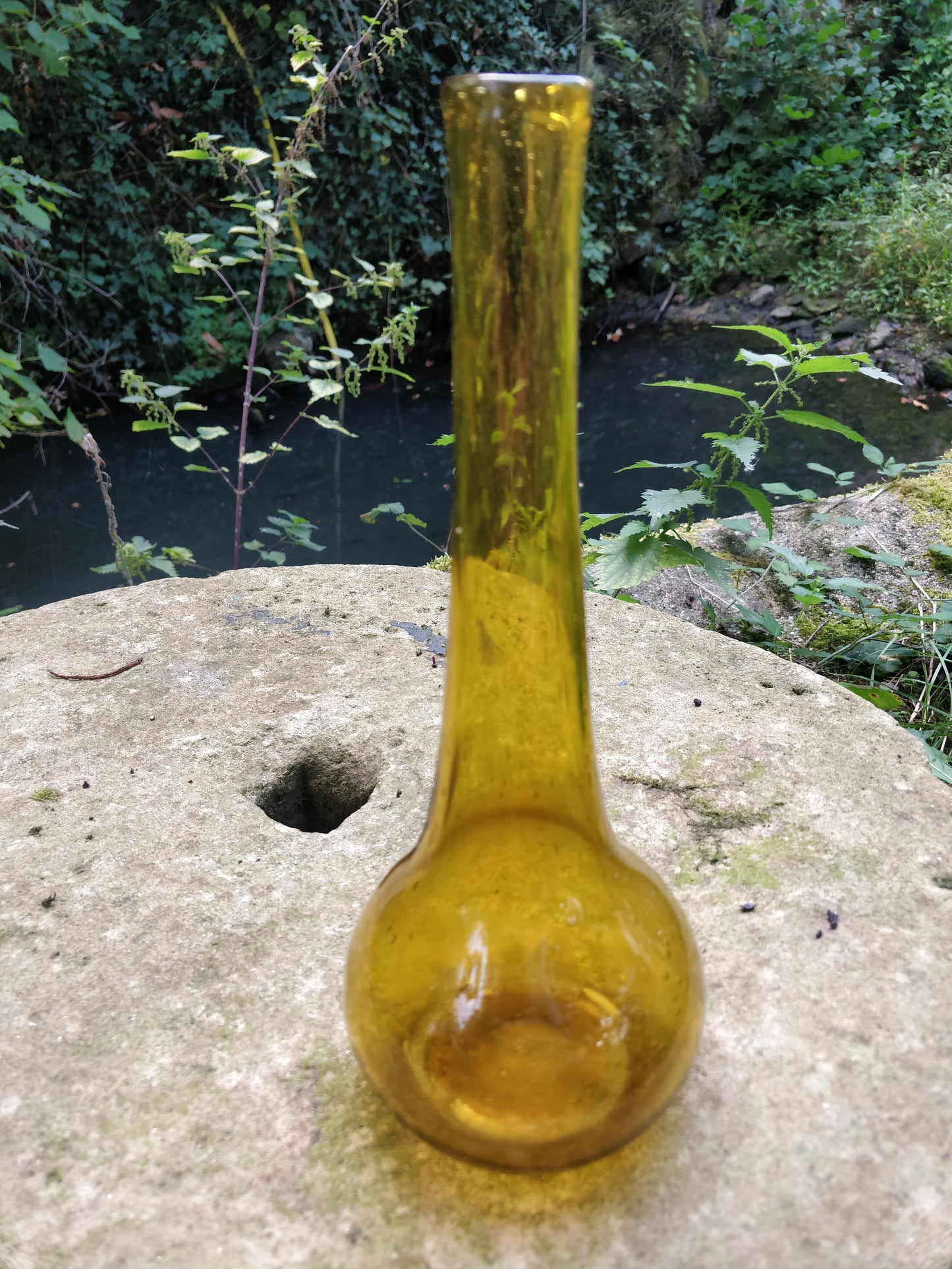 Soliflore verre bullé