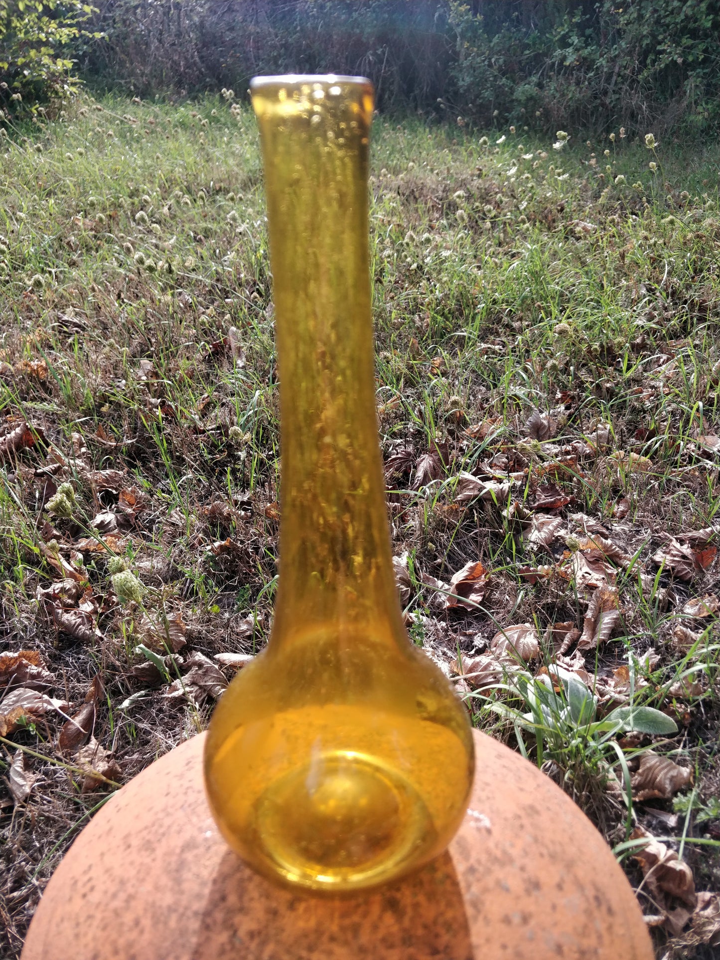 Soliflore verre bullé