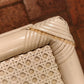 table d'appoint bois et cannage