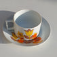 Tasse plus sous tasse, porcelaine du Berry, haute porcelaine.