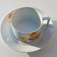 Tasse plus sous tasse, porcelaine du Berry, haute porcelaine.