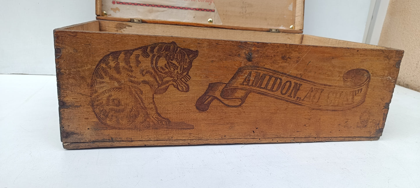 Ancienne boîte AMIDON LE CHAT.