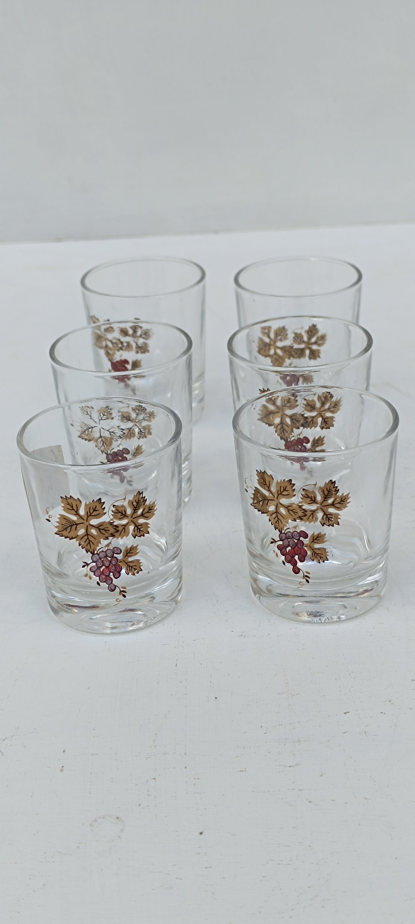 Six verres pour digestif estampillés REIMS FRANCE.