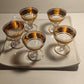 Set de cinq verres  ancien à liqueur ou champagne .