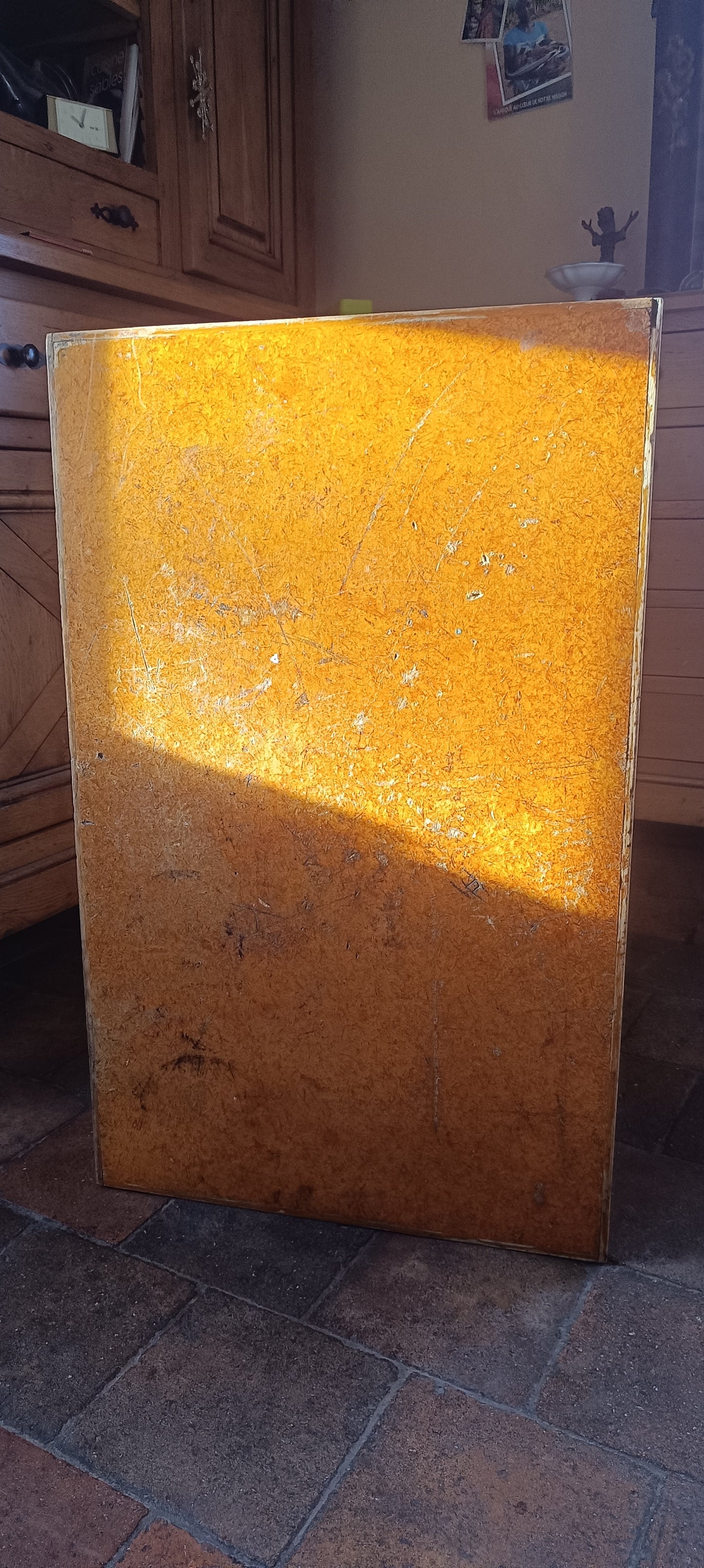 Table industriel ancienne bois et métal.