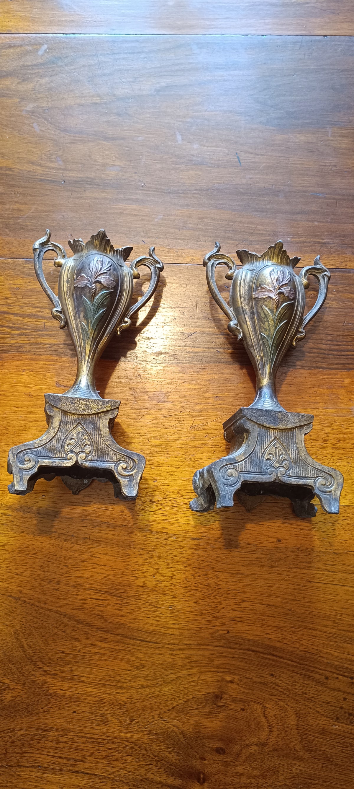 Paire de petits vases soliflor Art Nouveau