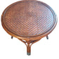 Table d'appoint vintage en rotin double plateau – style bohème