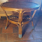 Table d'appoint vintage en rotin double plateau – style bohème