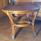 Table d'appoint vintage en rotin double plateau – style bohème
