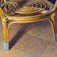 Table d'appoint vintage en rotin double plateau – style bohème