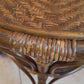 Table d'appoint vintage en rotin double plateau – style bohème