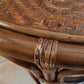 Table d'appoint vintage en rotin double plateau – style bohème