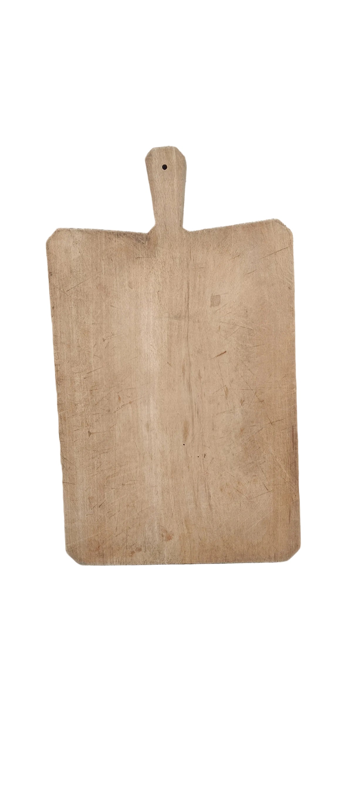 Billot de cuisine ancien, planche à découper vintage en chêne