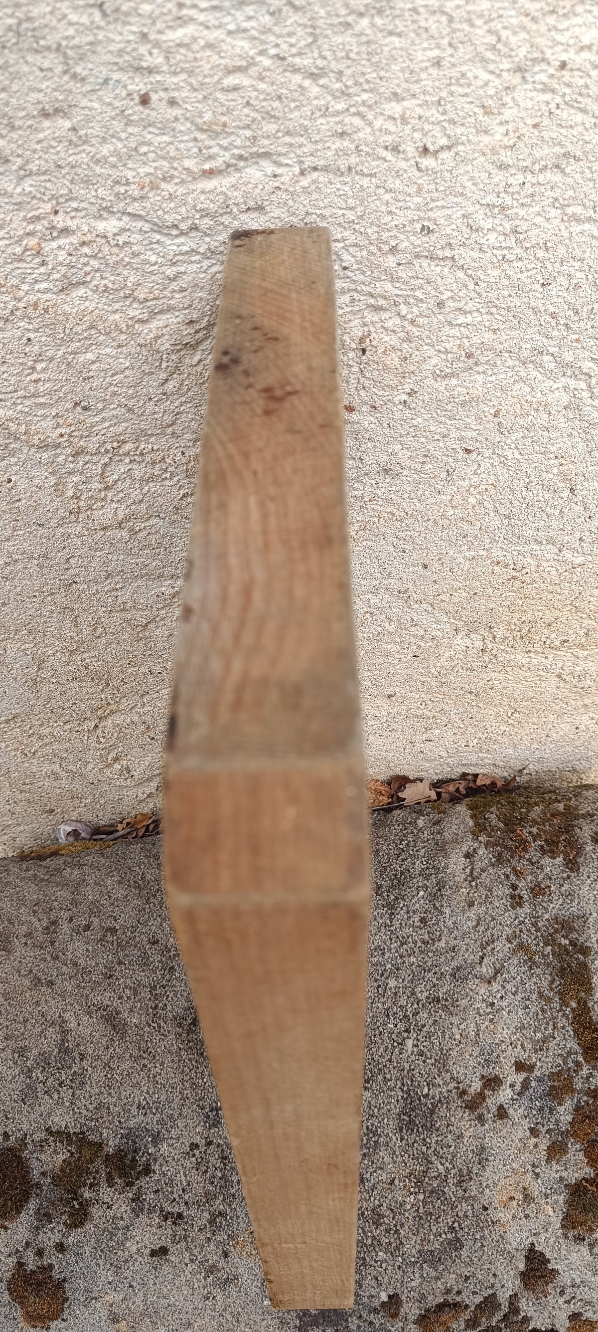 Billot de cuisine ancien, planche à découper vintage en chêne