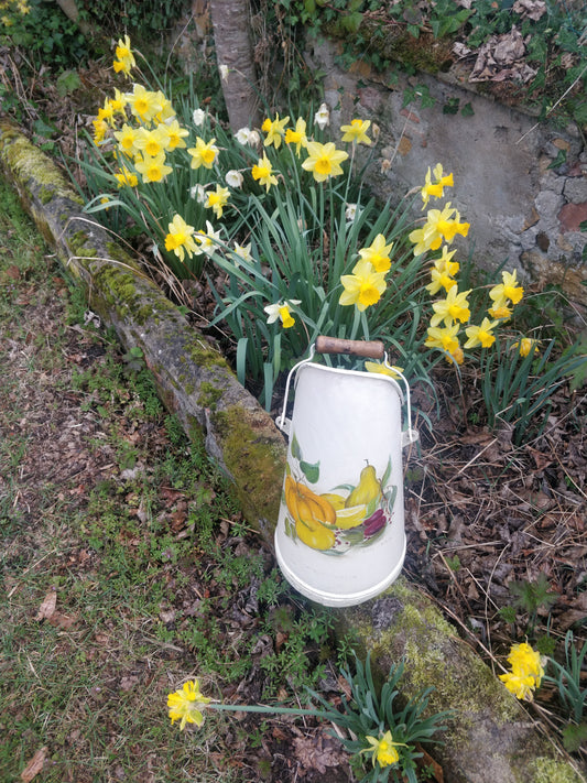 Ancien seau à charbon.