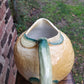 Ancien pichet barbotine citron